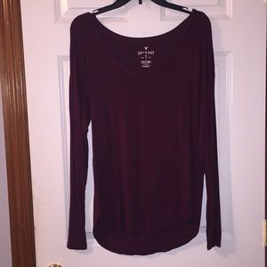 Maroon long sleeve shirt